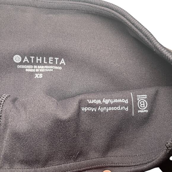 Athleta  Barre Kickflare In Powervita Slit Cropped Flared Yoga Pants Black XS - Picture 6 of 7